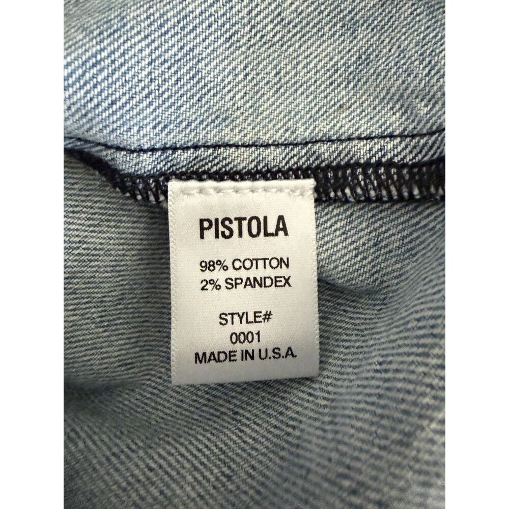pistola Light Blue Denim Mini Dress with Frayed Trim - Picture 5 of 8